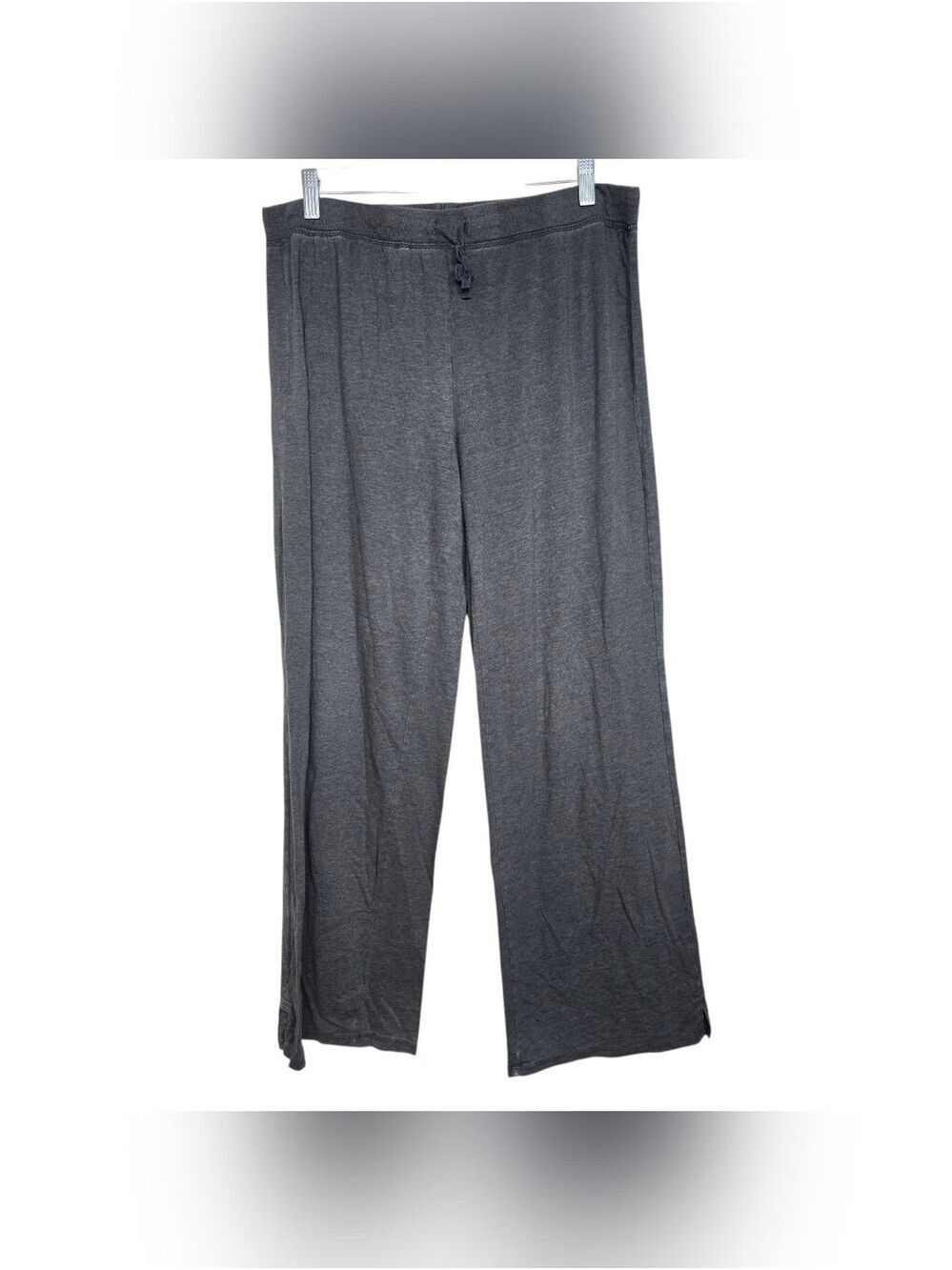 Karen Neuburger Gray Wide Leg Drawstring Pants L Lightweight